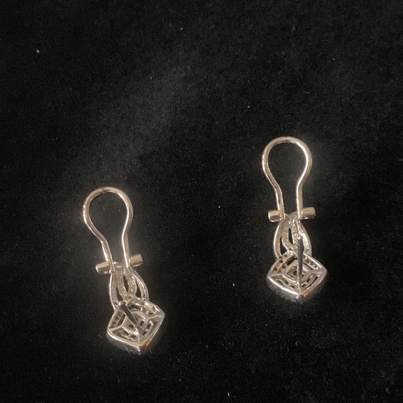 EUC Beautiful Earrings Stamped 925 with Black and White Diamonds - Picture 5 of 10